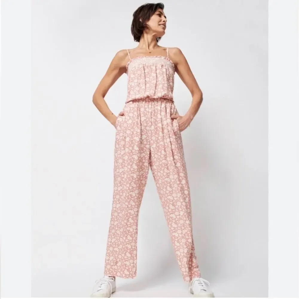 Faherty Renata Floral Jumpsuit Size M - Picture 3 of 10